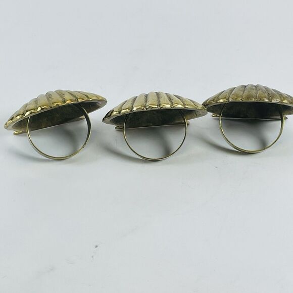 3 Taste Setter by Sigma Brass Sea Shell Scallop Clam Napkin Holder Rings VTG Lot - Picture 4 of 10
